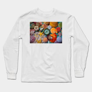 Compass And Seashells With Starfish Long Sleeve T-Shirt